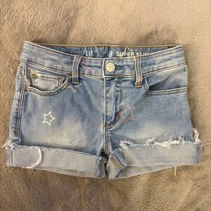 Gap Kids Star Print Denim Shorts - Size 8 (8-9Y)